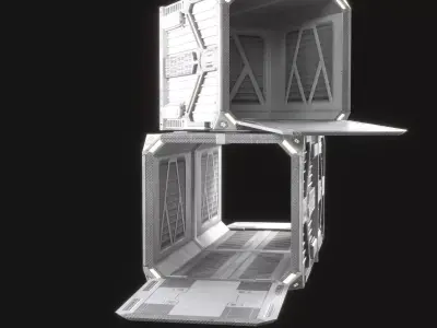 Sci-fi Container v2 Low-poly 3D model