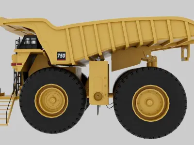 Generic Mining Truck Rigged And Animation GameReady Low-poly 3D model