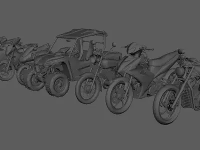 Ultimate Bike Modle Bundles - 12 Bikes Low-poly 3D model