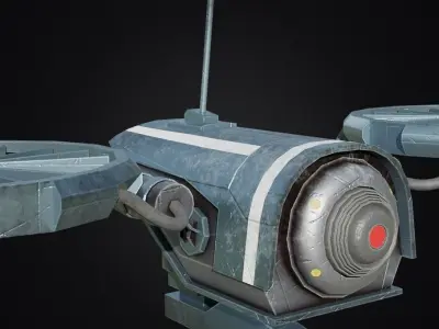 sci-fi Drone Low-poly 3D model get