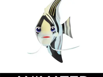Angel Animated Fish  Low-poly 3D model