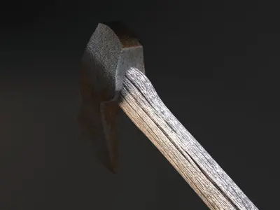 Rusty Axe Free low-poly 3D model