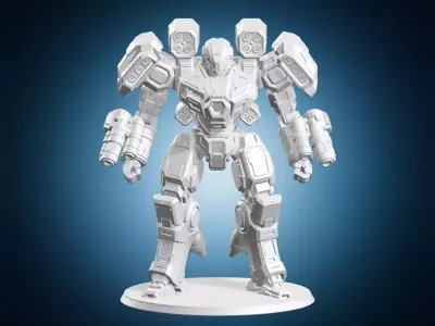 Heavy Battle Mech Robot Figurine 3D print model