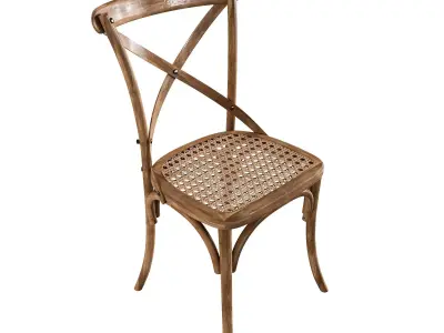 Chair 2 cross back dining Low-poly 3D model