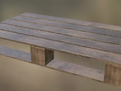 Palet wooden pallet table Free 3D model