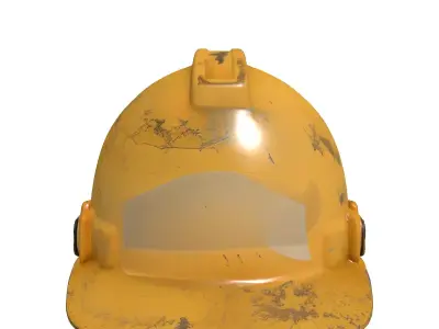 Distressed Industrial Safety Hard Hat Low-poly 3D model