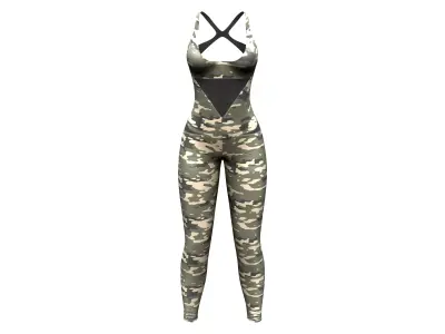 Full Camouflage Camo Body Suit Low-poly 3D model