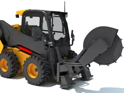 Skid Steer Stump Grinder Cutter 3D model purchase