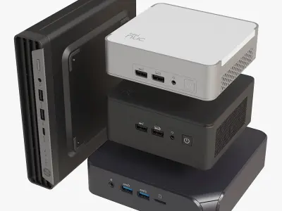 4 Mini PC Collection 3D model