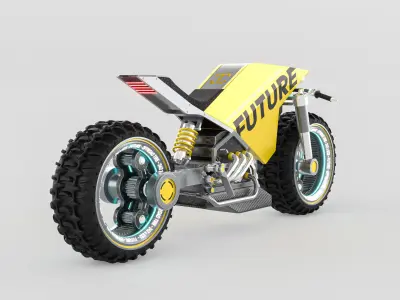 FUTURE BIKE Low-poly 3D model