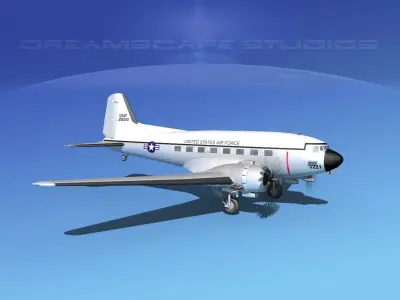 Douglas C-47 Dakota USAF V01 3D model