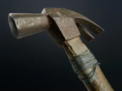 Old hammer Low-poly 3D model order