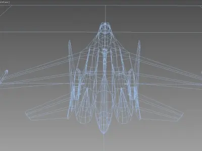 Sukhoi Su-27 Flanker Low-poly 3D model