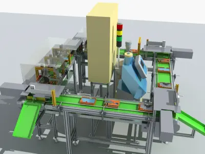 Industrial Equipment 7-Automatic Production Line  3D model