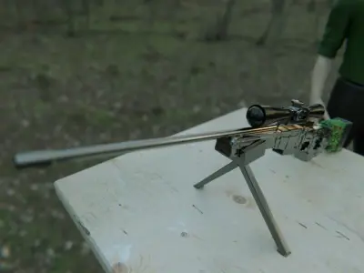 AWM Sniper Rifle  Free low-poly 3D model