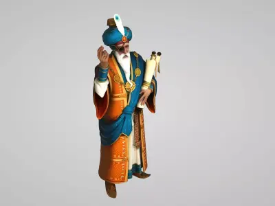 MEDIEVAL SCIENTIST 3D MODEL Low-poly 3D model