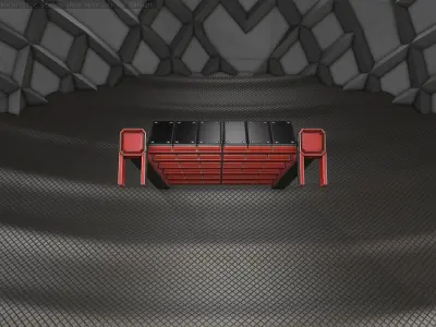 Sci-Fi Stairs - 14- Red Version Low-poly 3D model