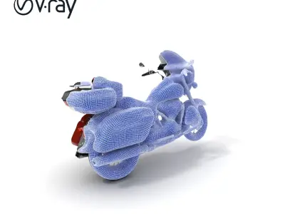 Classic Touring Motorcycle Model Pack with PBR Textures Low-poly 3D model