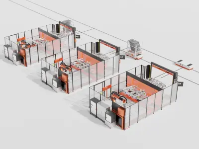 Industrial - 3D KUKA Robotics Welding Station v1 by Cels Low-poly 3D model