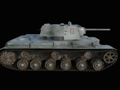 Low Poly Tank KV1 Como 002 Low-poly 3D model