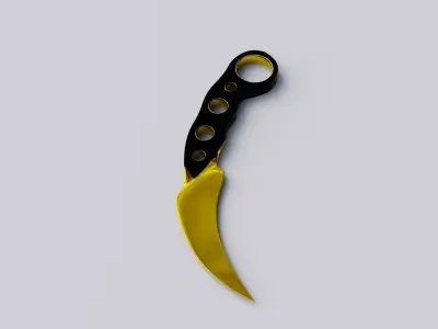Golden Krambit Knife 3D model