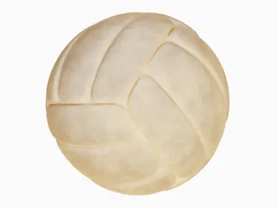 Old Leather Volleyball Ball 04 3D model