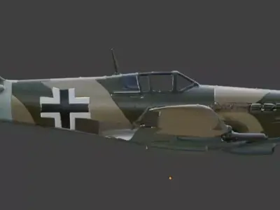 WWII Fighter Plane 3D Model Low-poly 3D model
