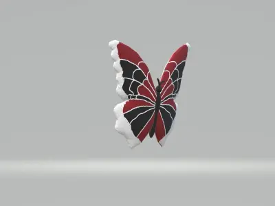 Red Black Butterfly 3D model