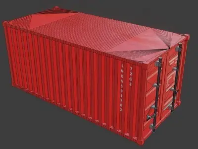 PBR Low-poly Sea Container 3D Model Low-poly 3D model