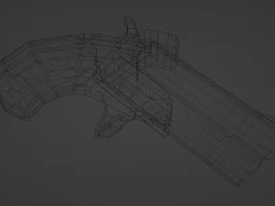 Derringer Pistol Low-poly 3D model