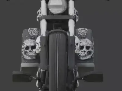 Gothic Horror Coffin Motorcycle 3D Model Low-poly 3D model