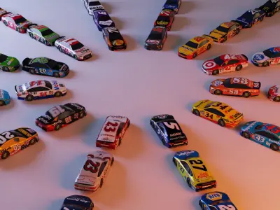 60 CAR PACK - NASCAR Race Cars Free 3D model