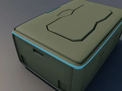 sci fi storage crate 3D model