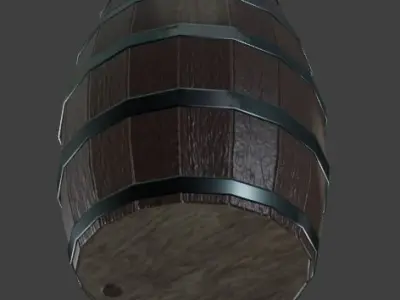 Low poly pbr wooden barrel  Free low-poly 3D model
