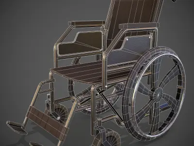 WheelChair 4K PBR Low-poly 3D model