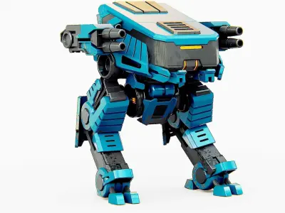 MILITARY DROID X-560 Rigged for Unreal Engine - Unity - MIXAMO 3D model