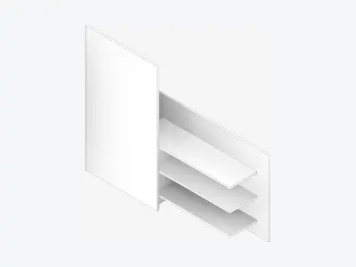 Partition - Contemporary - Changeall - Left - Shelfand Rack Low-poly 3D model