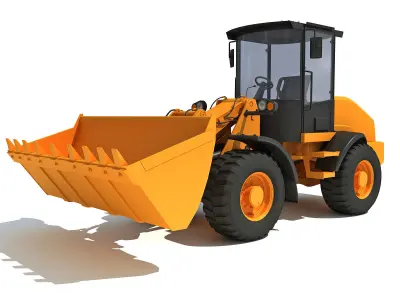 Yellow Wheel Loader 3D model