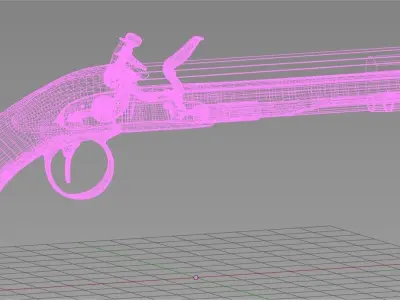 Flintlock dueling  pistol 3D model