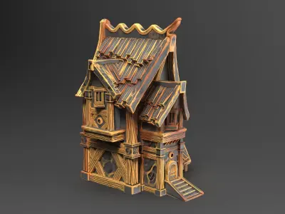 Stylized house 3D print model