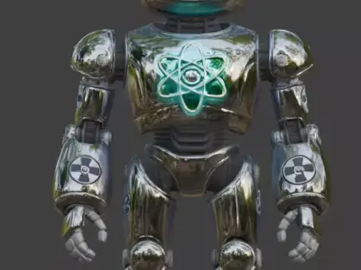 Vintage Atompunk Nuclear Companion 3D Model Low-poly 3D model