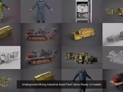 Underground Mining Industrial Asset Pack Game Ready