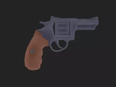 Painterly Short Revolver Low-poly 3D model