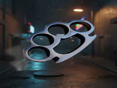 Brass Knuckles Tactical Metal 3D Model  Low-poly 3D model