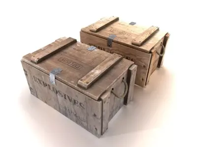 Explosives crate 2 PBR Low-poly 3D model