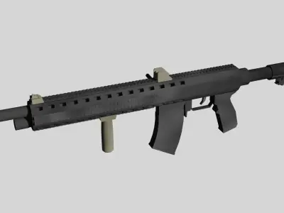 Tactical modern semy-automatic shotgun Low-poly 3D model