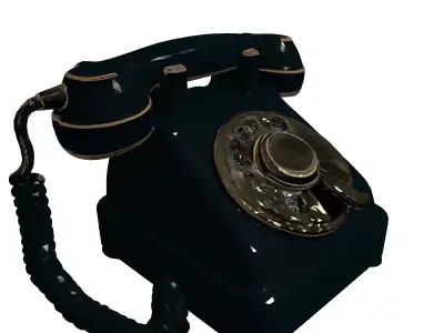 Vintage Rotary Phone 3D Model Low-poly 3D model