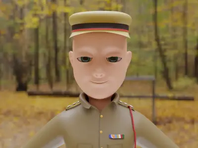 Indian Police Man 3d Character with Dress Rig 3D model