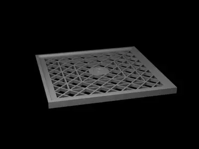 Steampunk Grating Flooring Low-poly 3D model