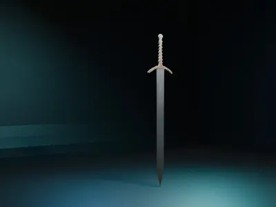 Medieval Fantasy Greatsword Low-poly 3D model